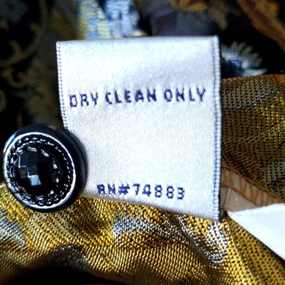 AKS Amy K Su Button Down Patchwork Floral Print Metallic Blouse Size 2X - Picture 17 of 17